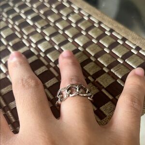 Chunky Silver Chain Ring